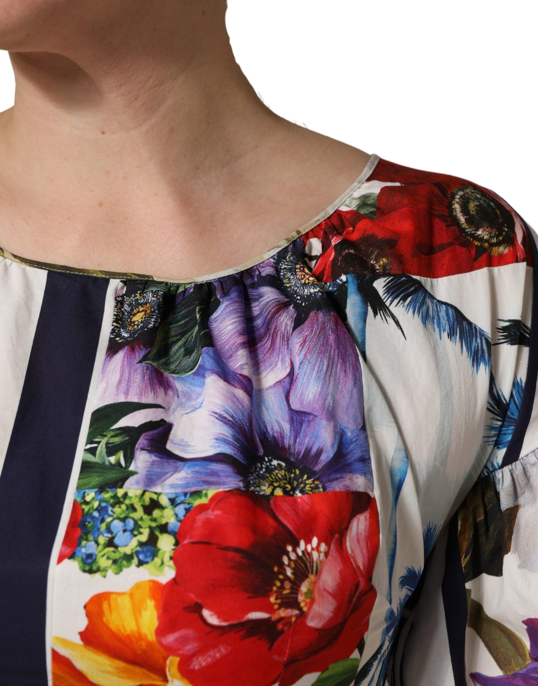 Dolce & Gabbana Multicolor Patchwork Cotton Poplin Mini Dress | Regal Royce