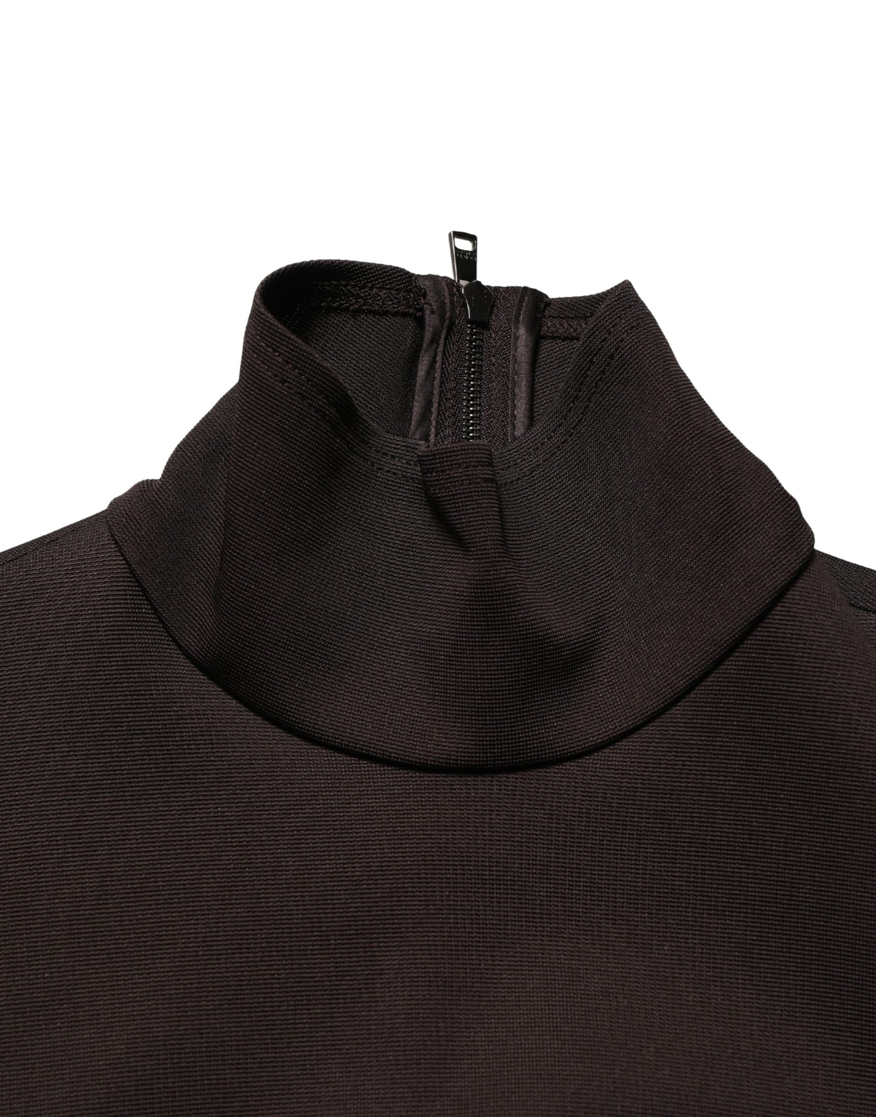 Dolce & Gabbana Brown Turtleneck Jersey Long Maxi Dress | Regal Royce