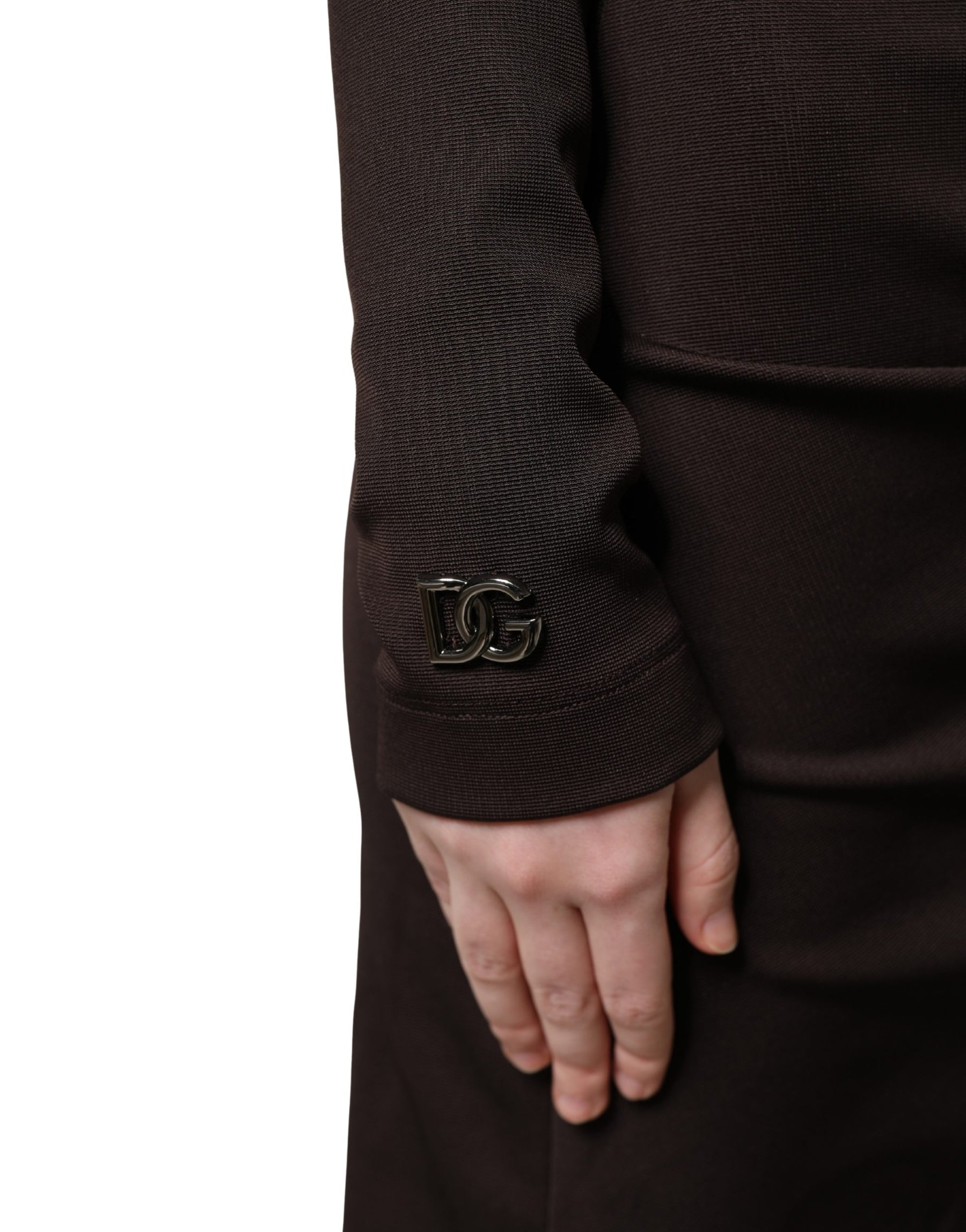 Dolce & Gabbana Brown Turtleneck Jersey Long Maxi Dress | Regal Royce