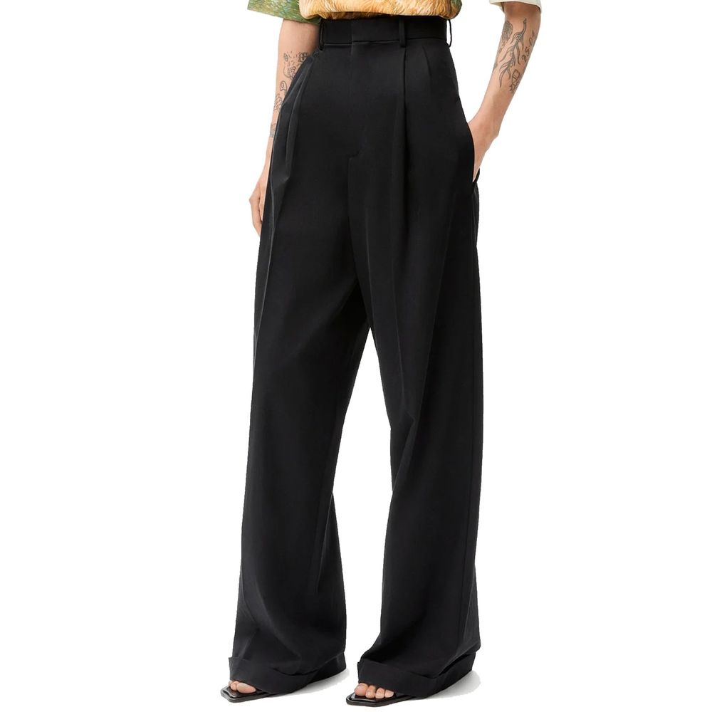 Loewe Black Cotton Casual Pants | Regal Royce