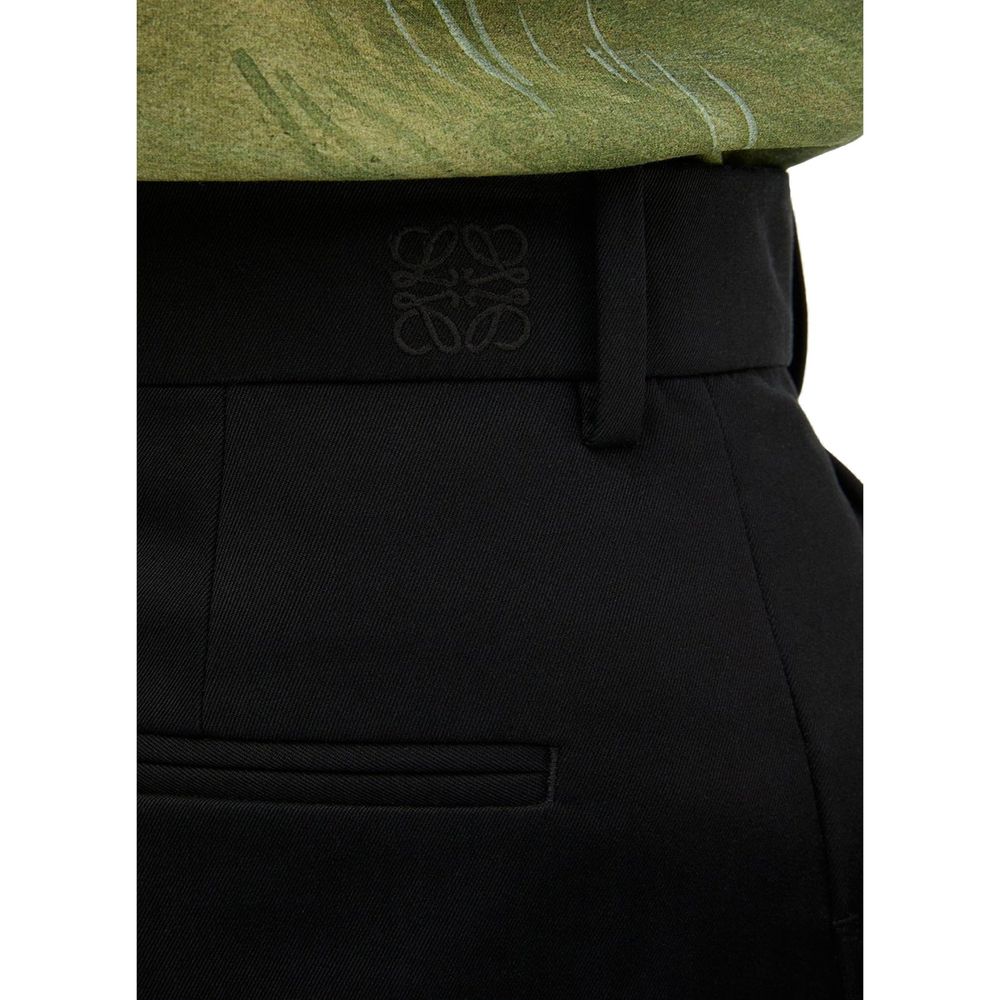 Loewe Black Cotton Casual Pants | Regal Royce