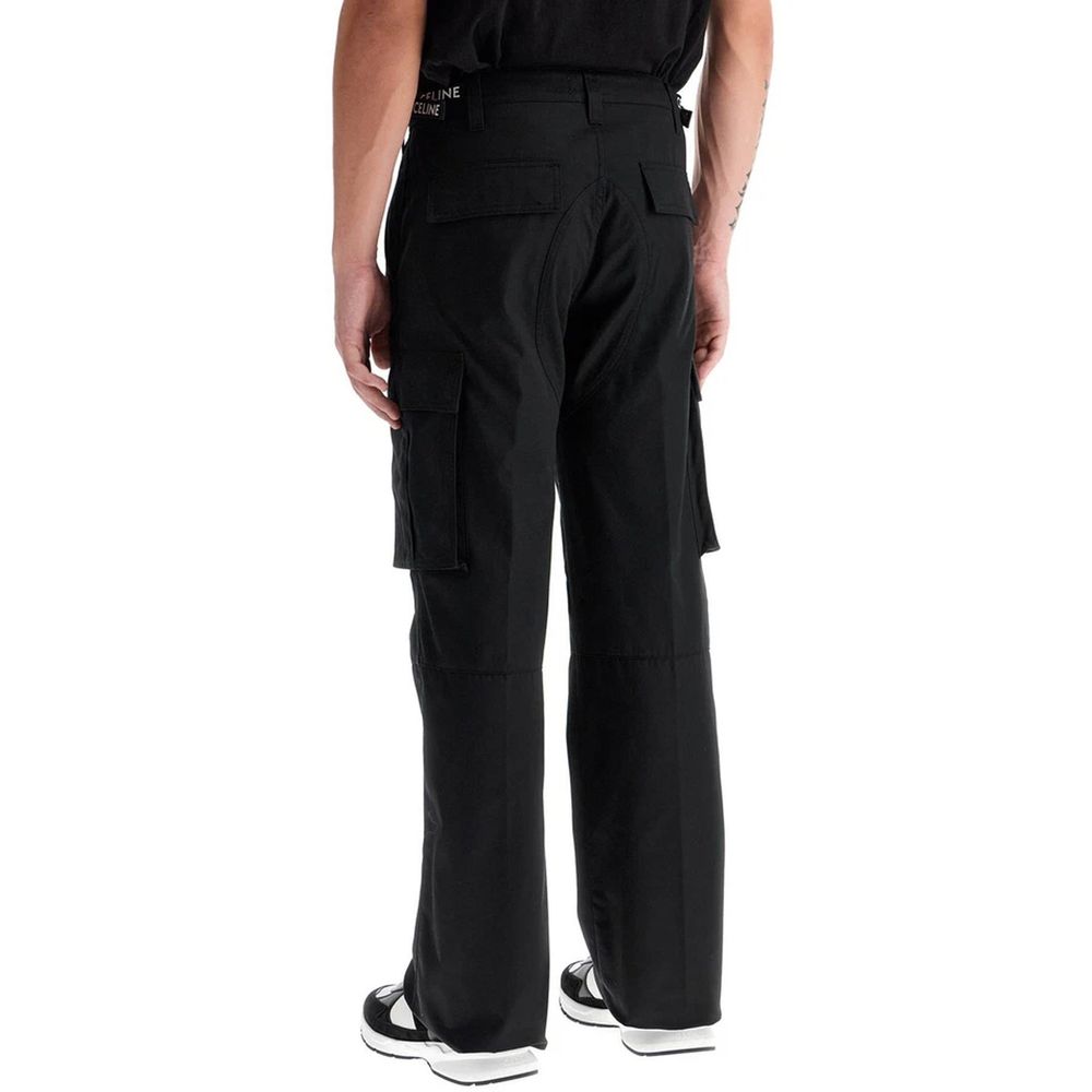 Celine Black Cotton Cargo Pants | Regal Royce