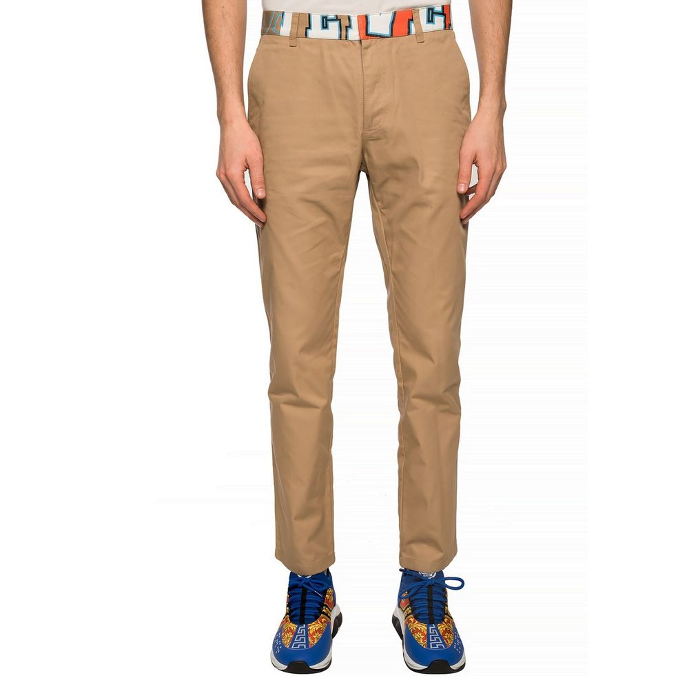 Versace Beige Cotton Chino Pants | Regal Royce
