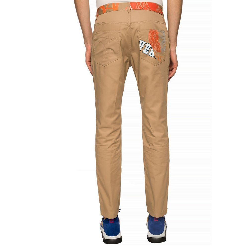 Versace Beige Cotton Chino Pants | Regal Royce