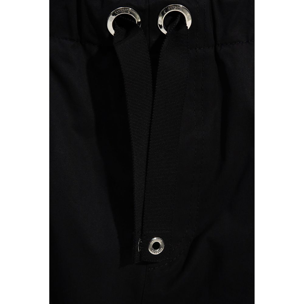 Versace Black Cotton Casual Pants | Regal Royce