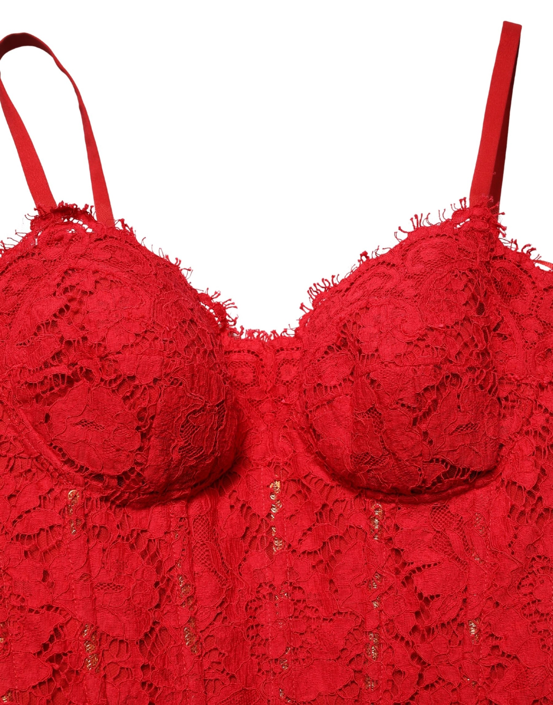 Dolce & Gabbana Red Corset Lace Bodice Draped Long Gown Dress | Regal Royce