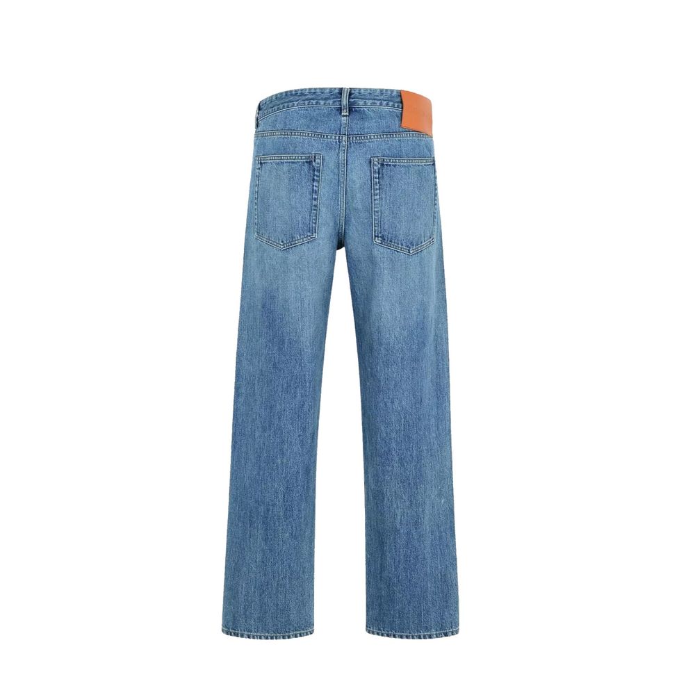 Jil Sander Blue Cotton Straight-Leg Jeans | Regal Royce