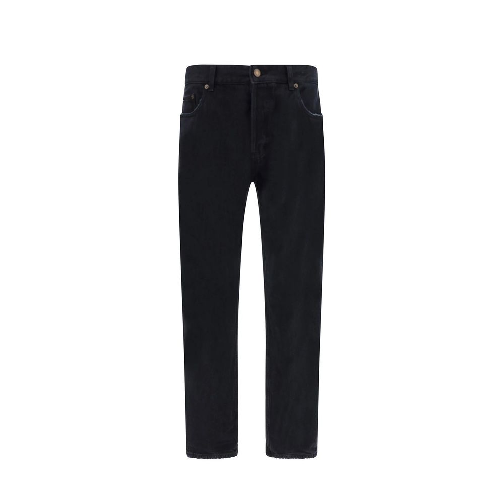 Saint Laurent Black Cotton Straight-Leg Jeans | Regal Royce