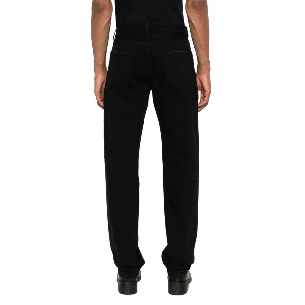 Saint Laurent Black Cotton Straight-Leg Jeans | Regal Royce