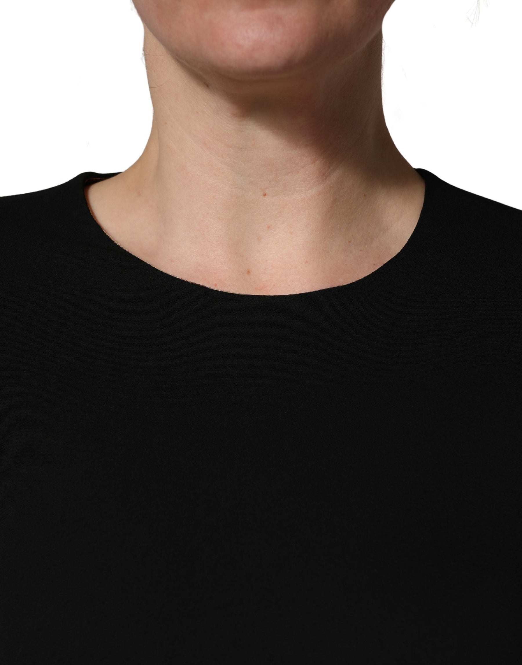 Dolce & Gabbana Black Viscose Lace Long Sleeves Mini Dress | Regal Royce