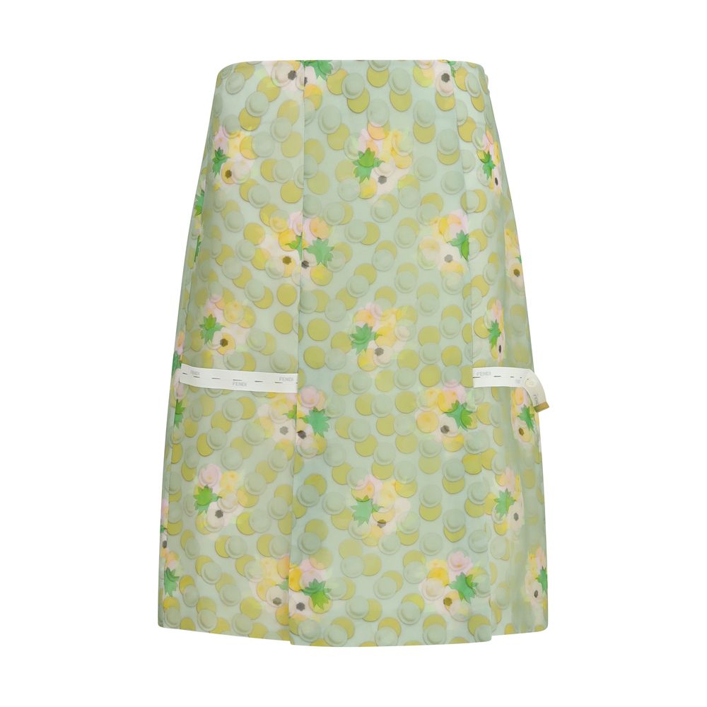 Fendi Multicolor Silk Midi Skirt | Regal Royce