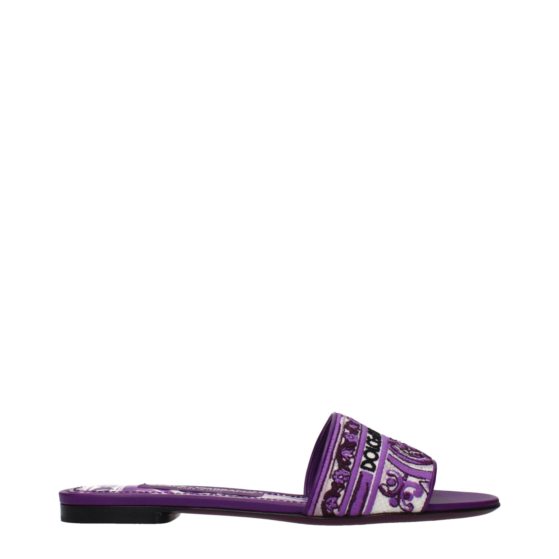 Dolce & Gabbana Purple Fabric Slippers | Regal Royce
