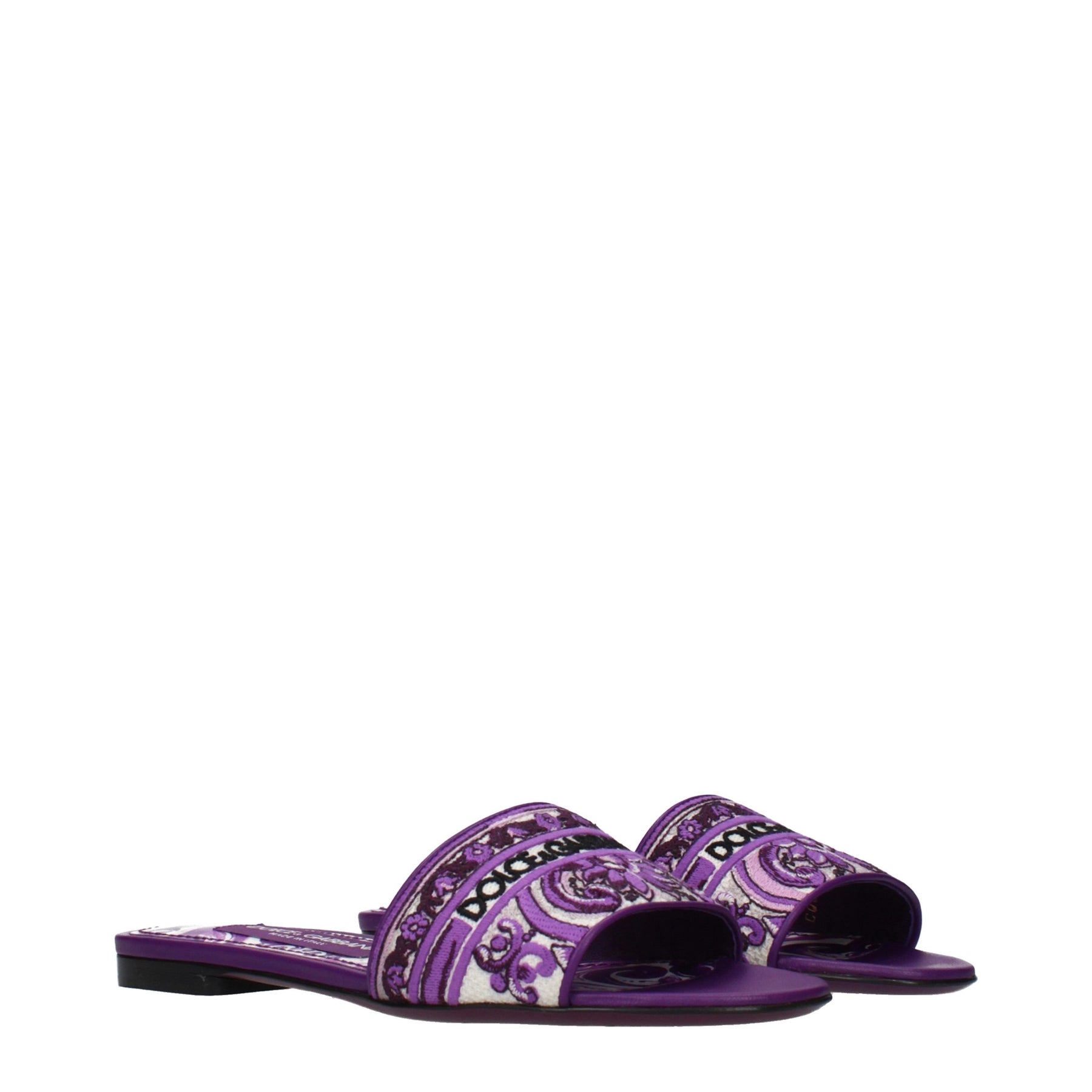 Dolce & Gabbana Purple Fabric Slippers | Regal Royce