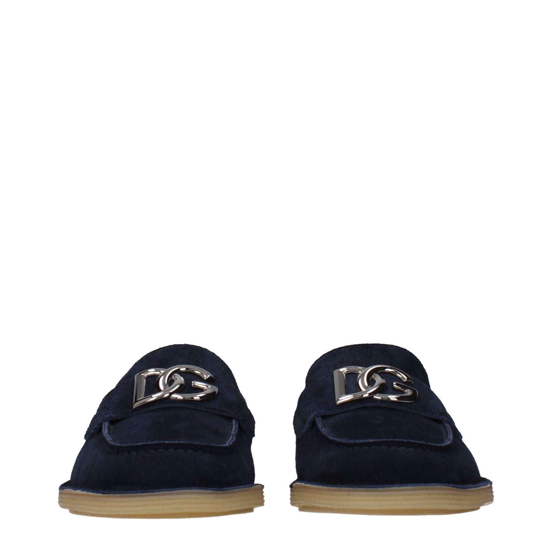 Dolce & Gabbana Blue Leather Slip-On Loafers | Regal Royce