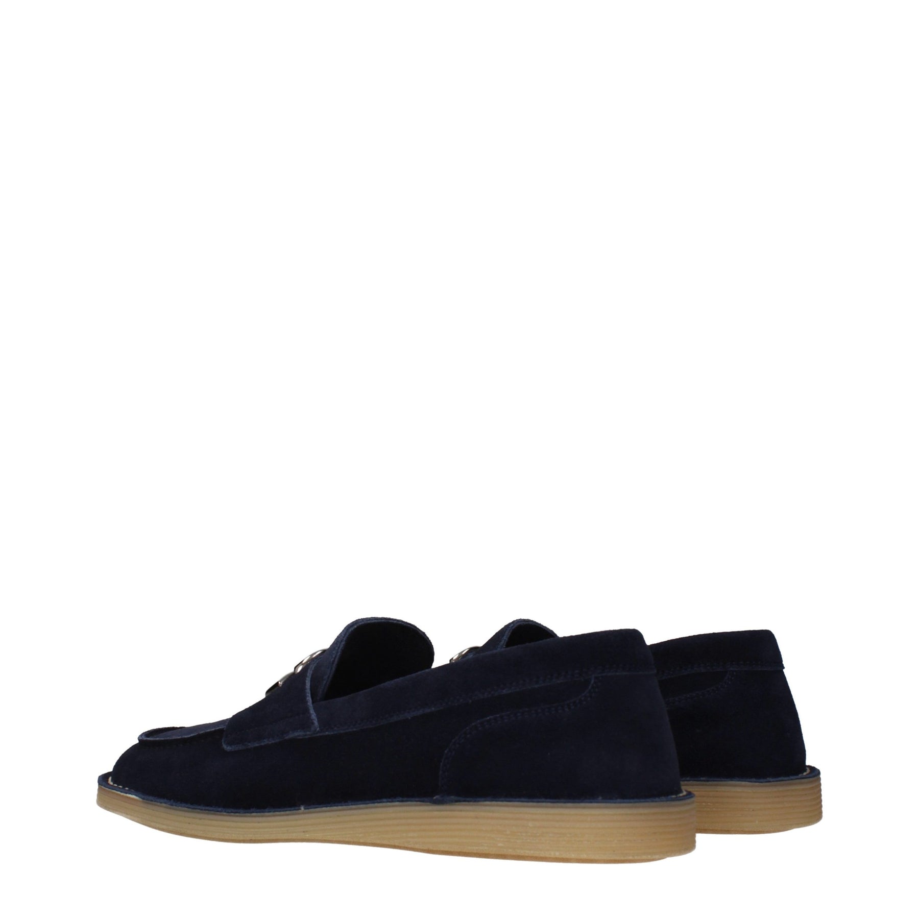 Dolce & Gabbana Blue Leather Slip-On Loafers | Regal Royce