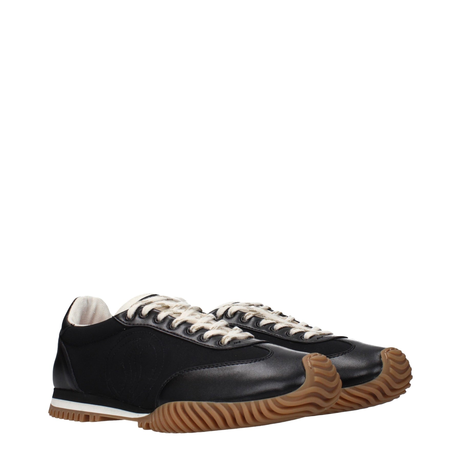 Stella McCartney Black Fabric Low Top Sneakers | Regal Royce