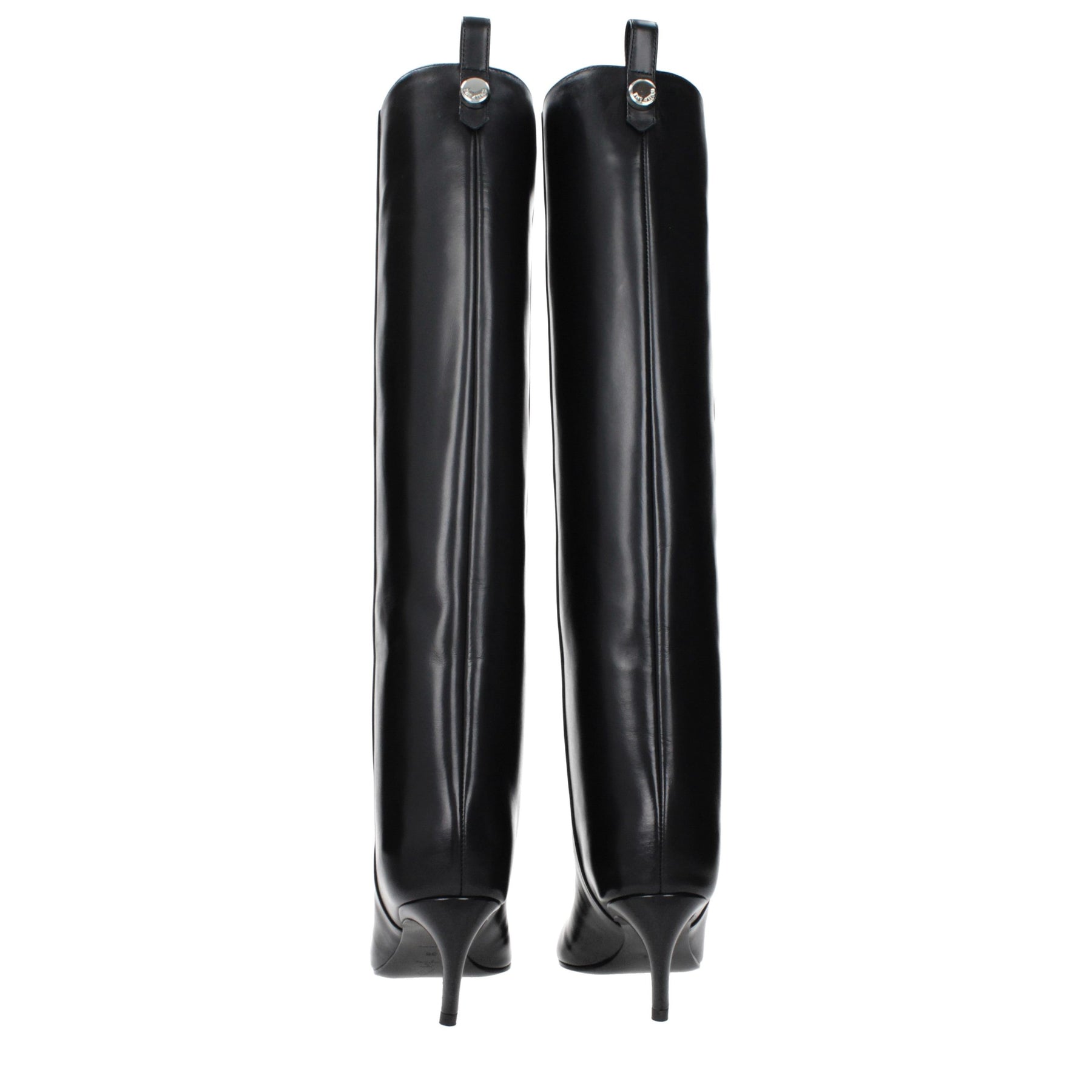 The Attico Black Leather High Heel Boots | Regal Royce