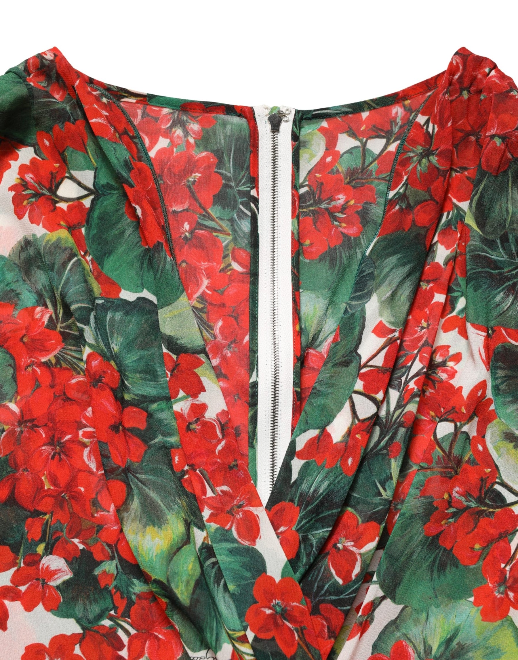 Dolce & Gabbana Multicolor Floral Long Sleeves V-neck Dress | Regal Royce