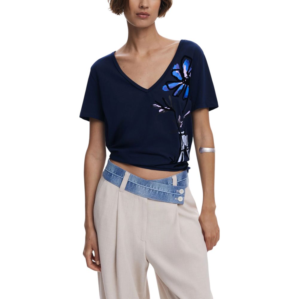 Desigual Blue Cotton T-Shirt | Regal Royce