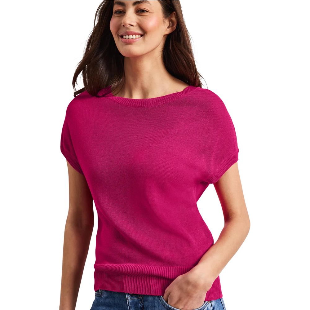 Street One Pink Viscose Sleeveles Sweater | Regal Royce
