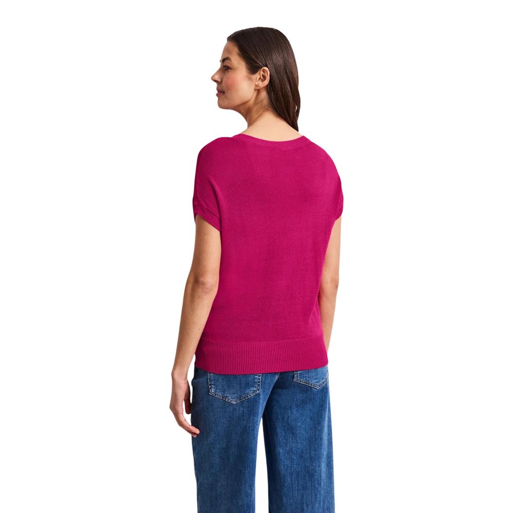 Street One Pink Viscose Sleeveles Sweater | Regal Royce
