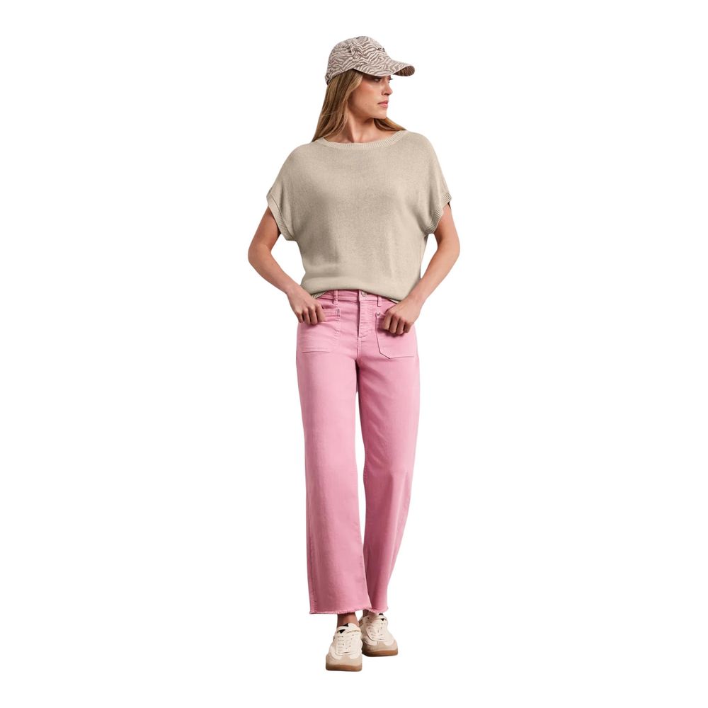Street One Beige Viscose Sleeveles Sweater | Regal Royce