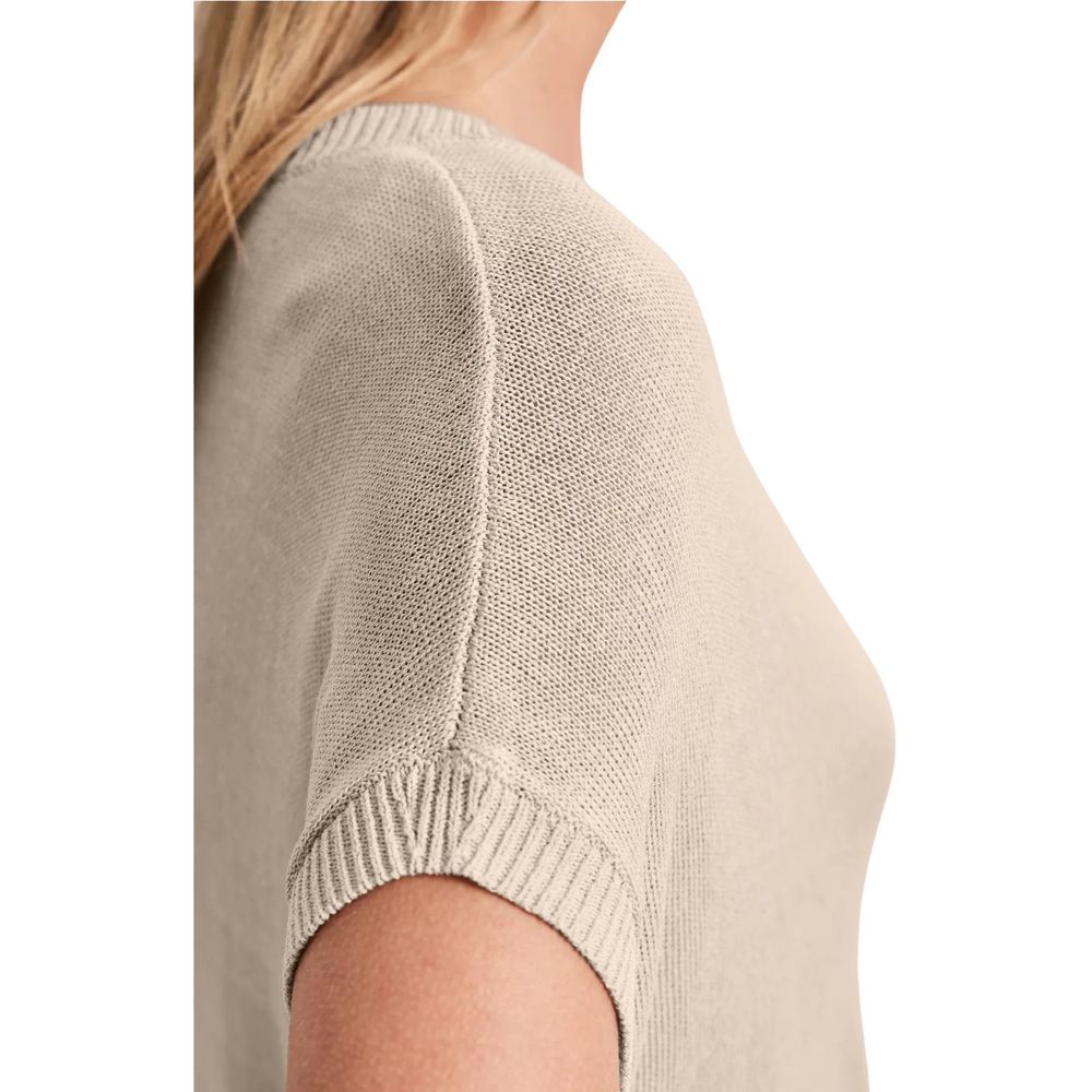 Street One Beige Viscose Sleeveles Sweater | Regal Royce