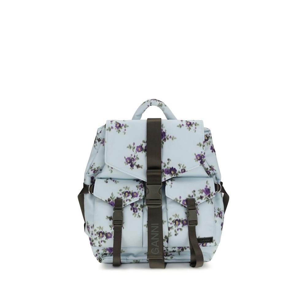Ganni Blue Polyester Backpack | Regal Royce