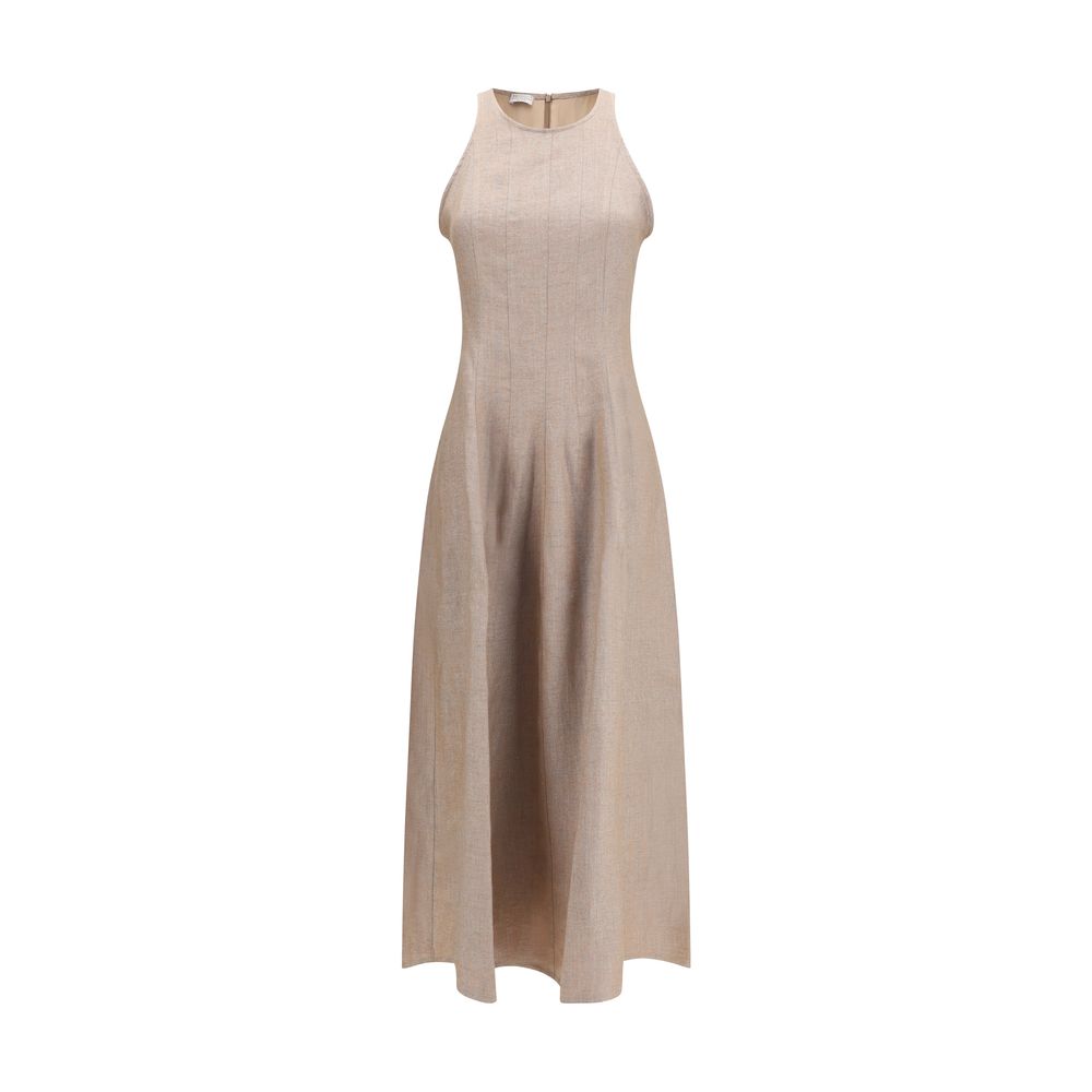 Brunello Cucinelli Beige Linen Casual Dress | Regal Royce