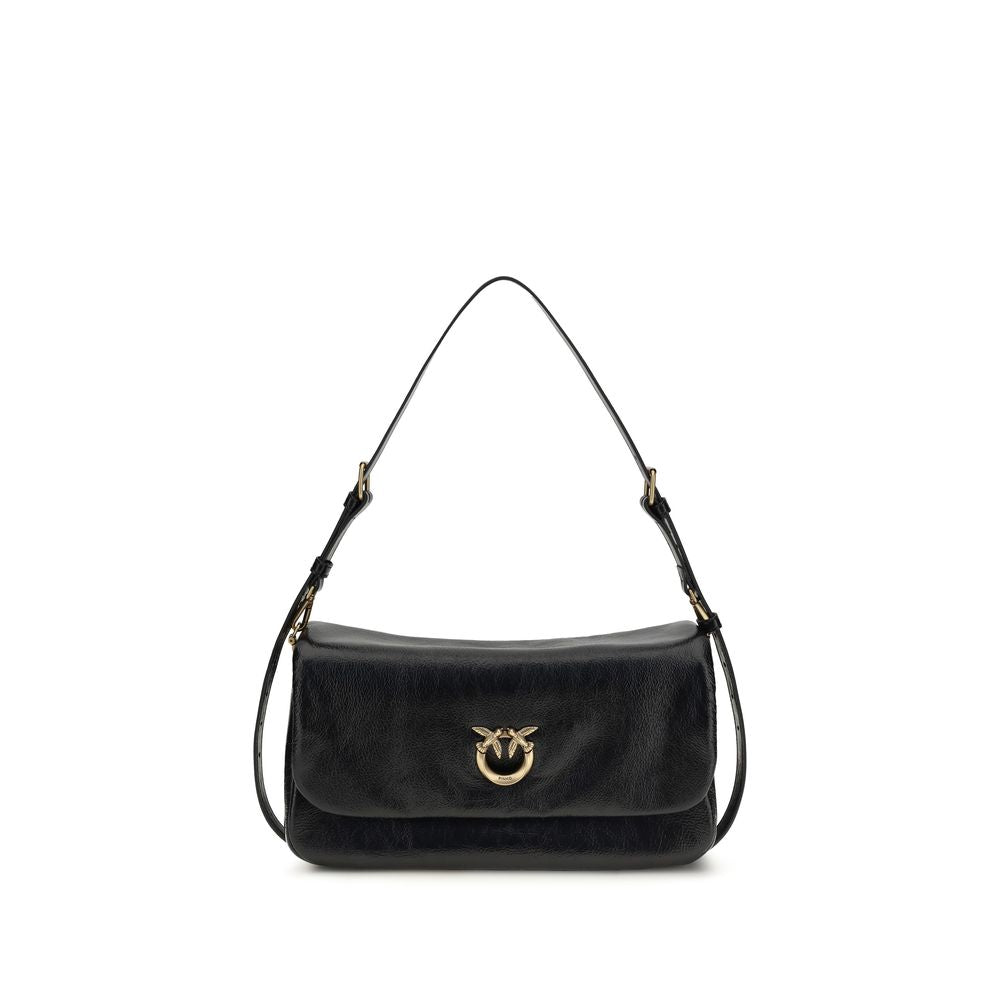 PINKO Black Calf Leather Bos Taurus Shoulder Bag | Regal Royce