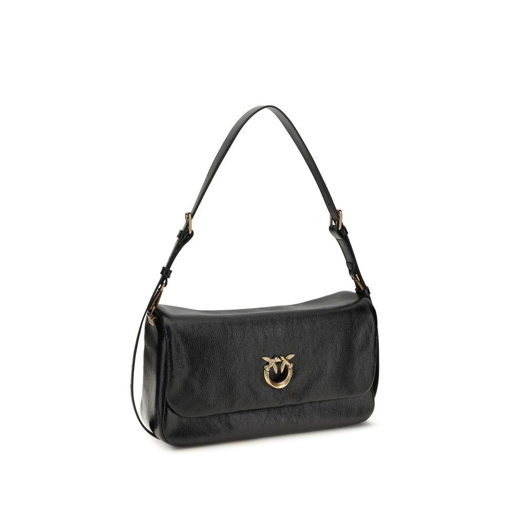 PINKO Black Calf Leather Bos Taurus Shoulder Bag | Regal Royce