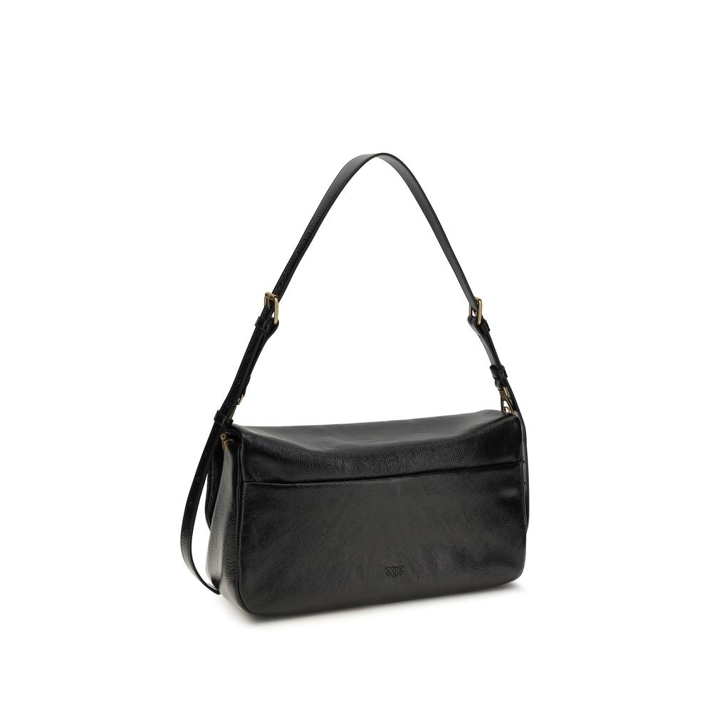 PINKO Black Calf Leather Bos Taurus Shoulder Bag | Regal Royce