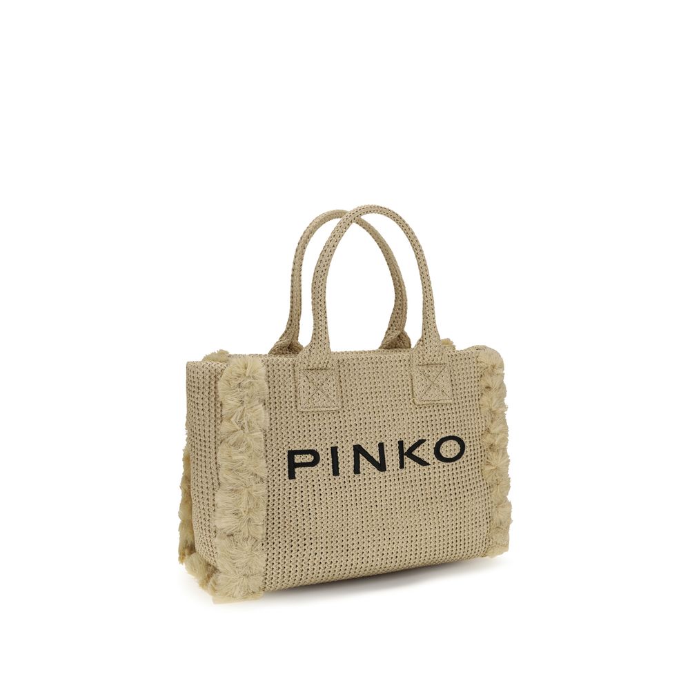 PINKO Beige Raffia Shoulder Bag | Regal Royce