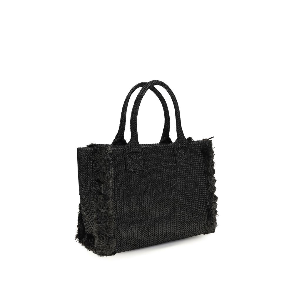 PINKO Black Raffia Shoulder Bag | Regal Royce