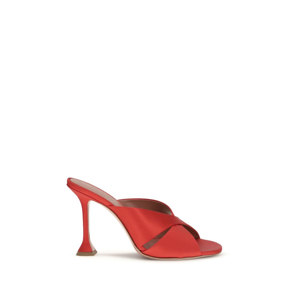 Amina Muaddi Multicolor Silk Stiletto Heel Sandals | Regal Royce