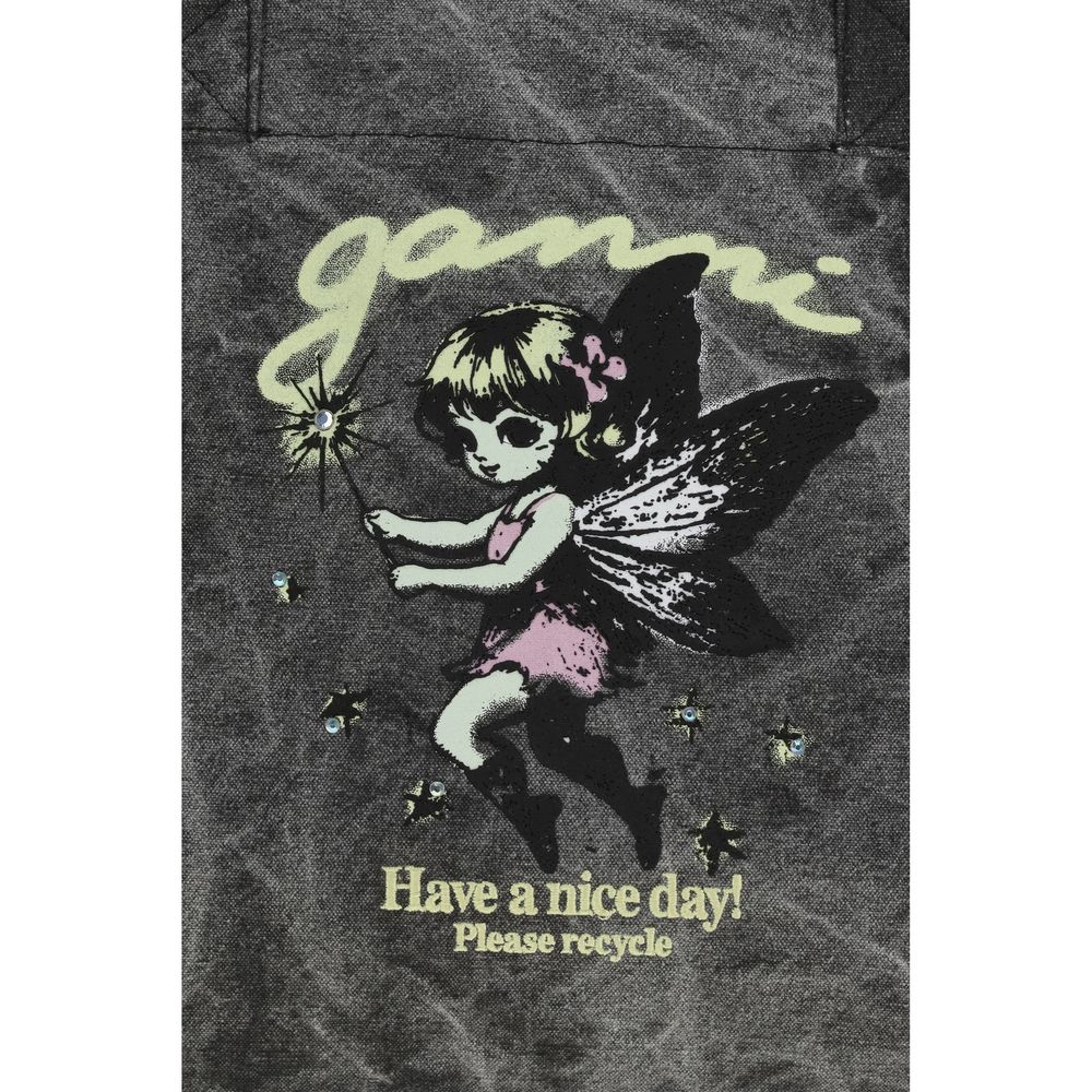 Ganni Gray Cotton Shoulder Bag | Regal Royce