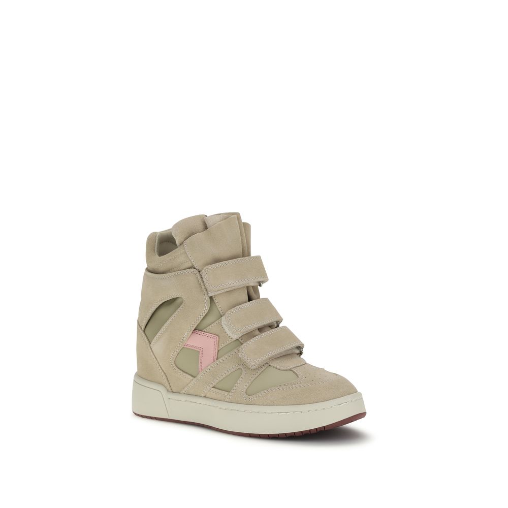 Isabel Marant Beige Calf Leather Bos Taurus Chunky Sneakers | Regal Royce