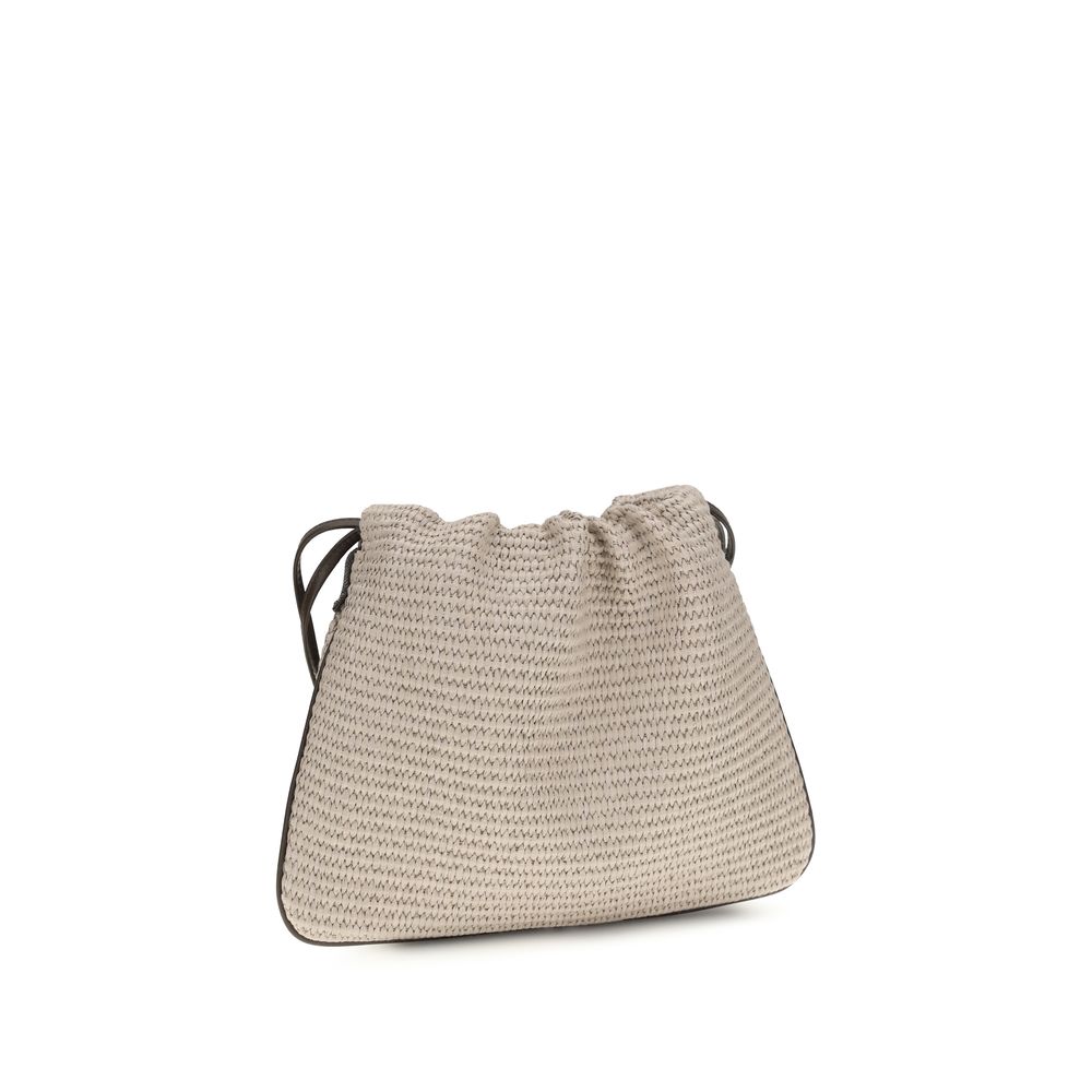 Brunello Cucinelli Beige Cotton Shoulder Bag | Regal Royce