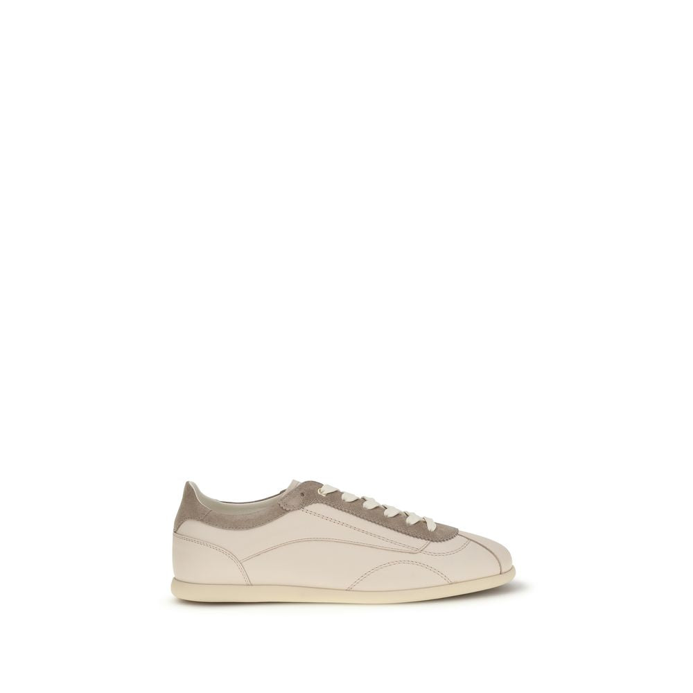 Brunello Cucinelli Beige Leather Low Top Sneakers | Regal Royce