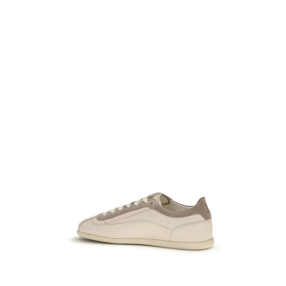 Brunello Cucinelli Beige Leather Low Top Sneakers | Regal Royce