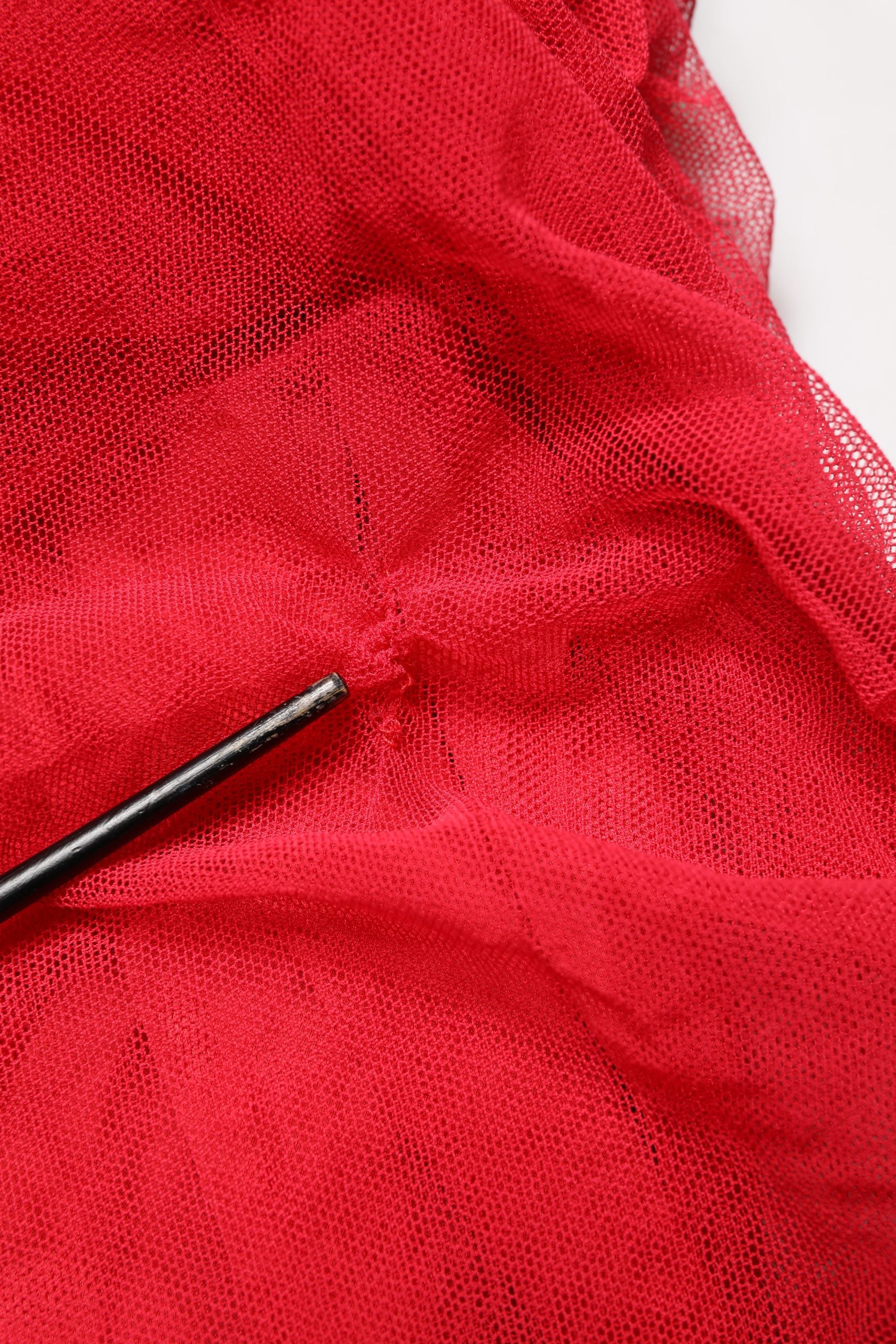 Dolce & Gabbana Red Cotton Ruched Stretch Tulle Midi Dress | Regal Royce