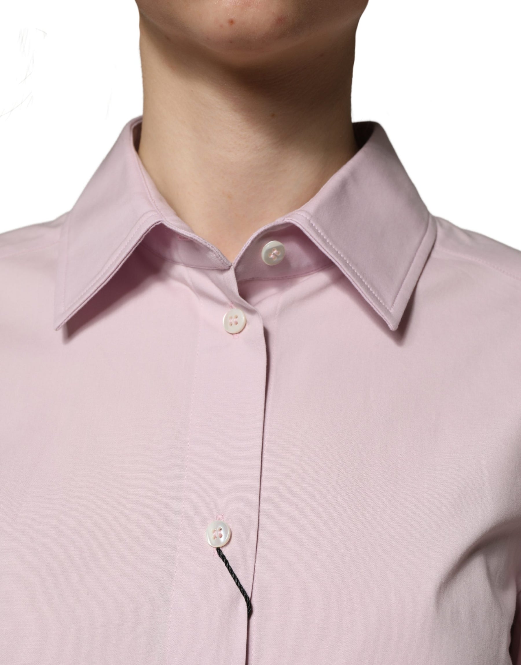 Dolce & Gabbana Pink Cotton Long Sleeves Collared Shirt Top | Regal Royce