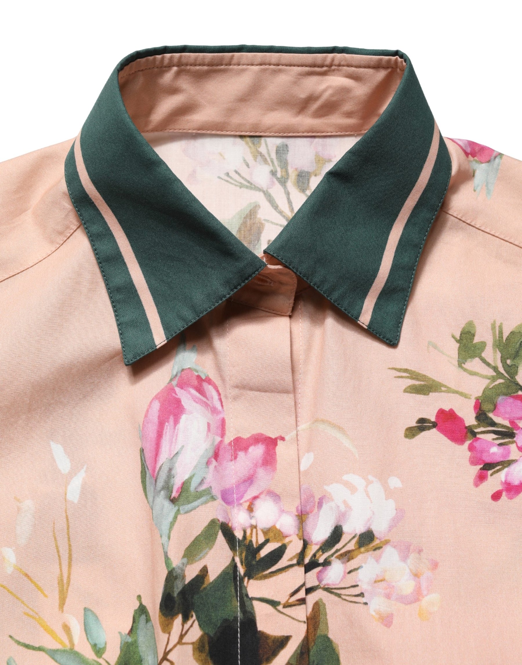 Dolce & Gabbana Pink Floral Cotton Button Front Shirt Top | Regal Royce