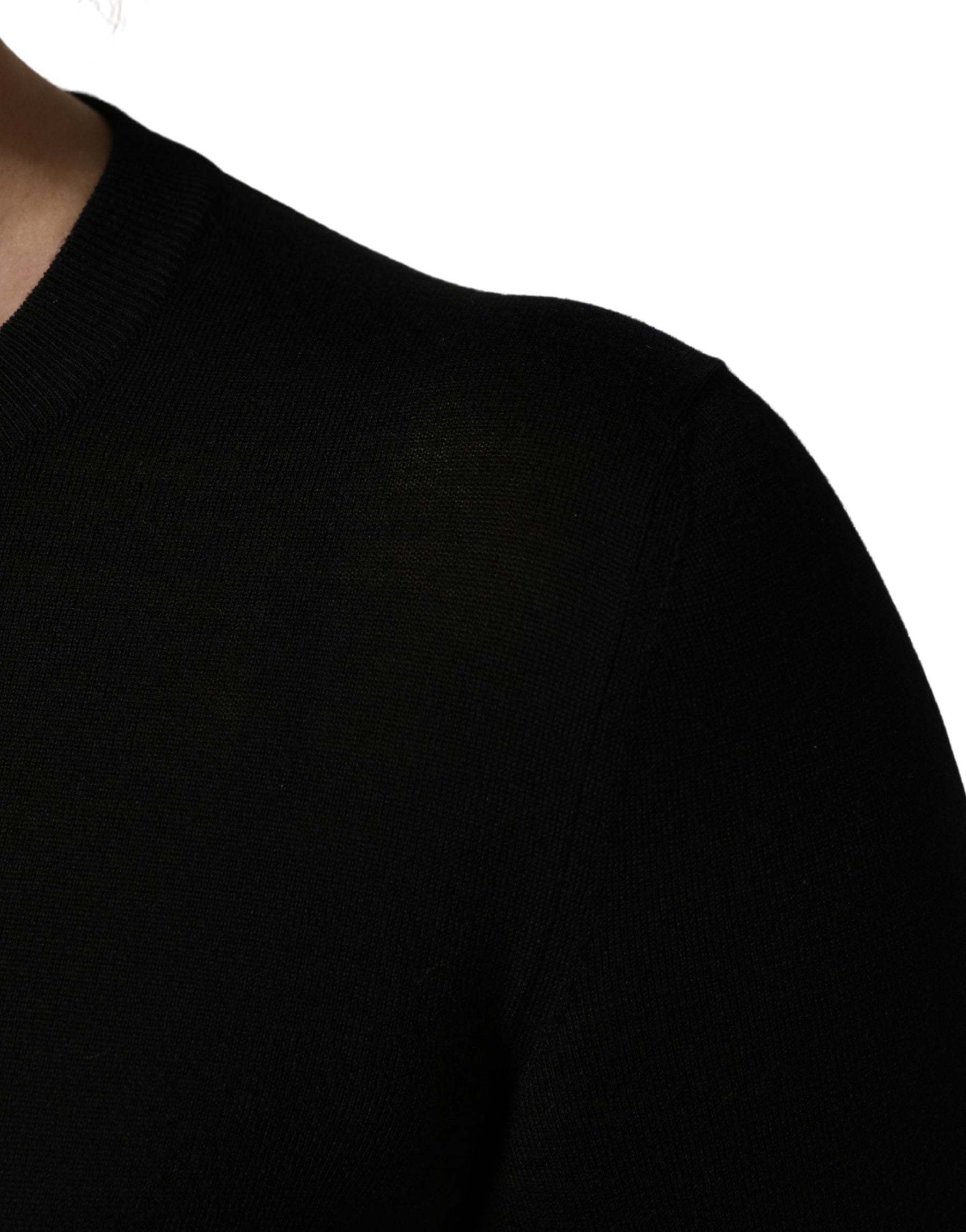 Dolce & Gabbana Black Wool Knitted Button Front Cardigan Sweater | Regal Royce