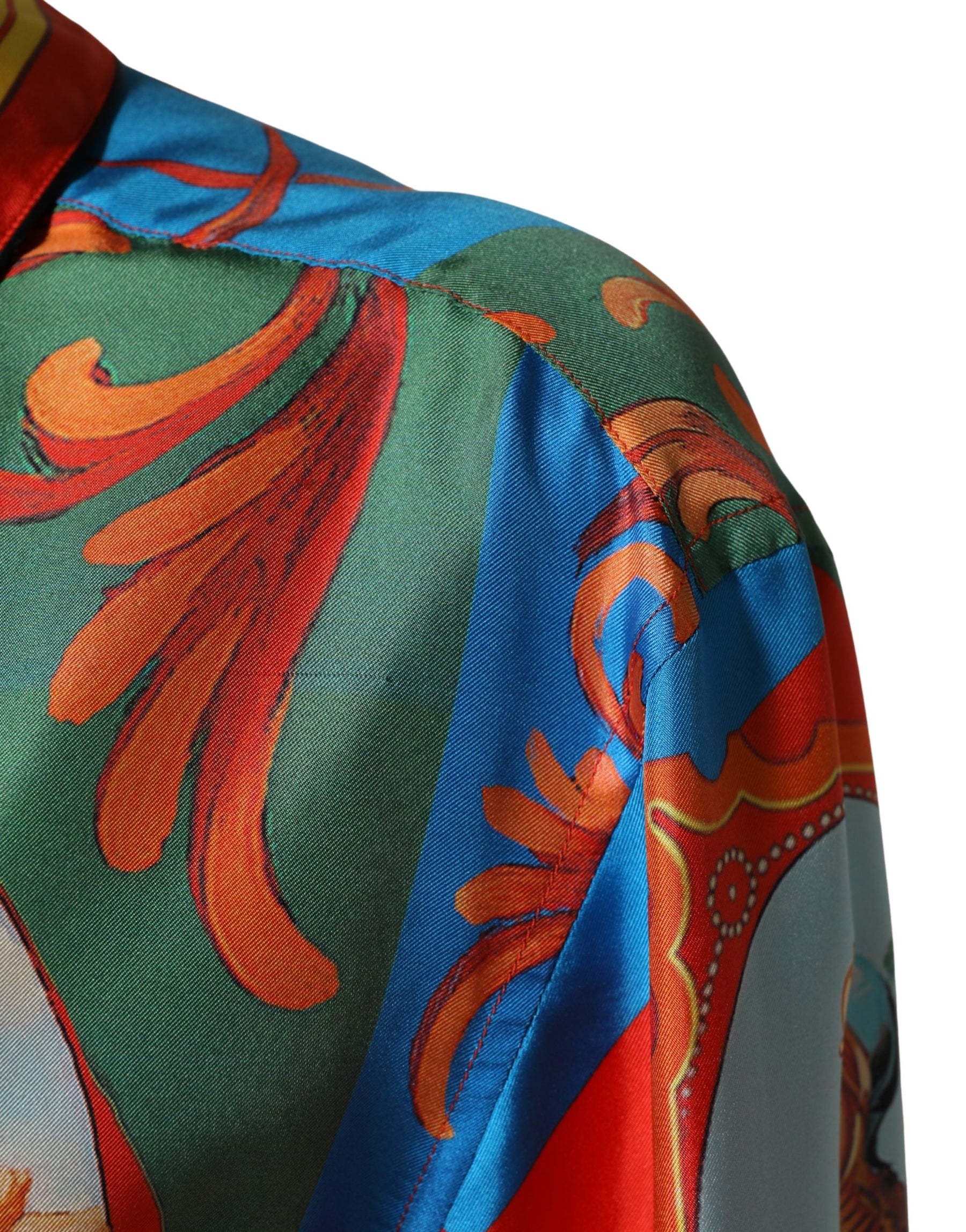 Dolce & Gabbana Multicolor Printed Long Sleeve Button Down Shirt Top | Regal Royce