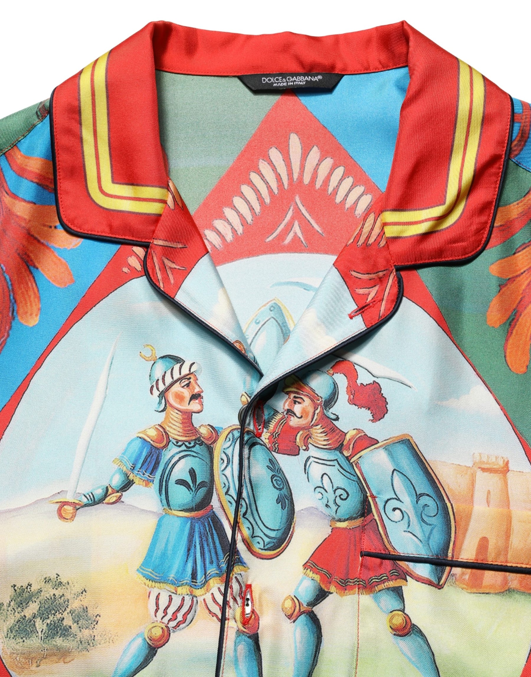 Dolce & Gabbana Multicolor Printed Long Sleeve Button Down Shirt Top | Regal Royce