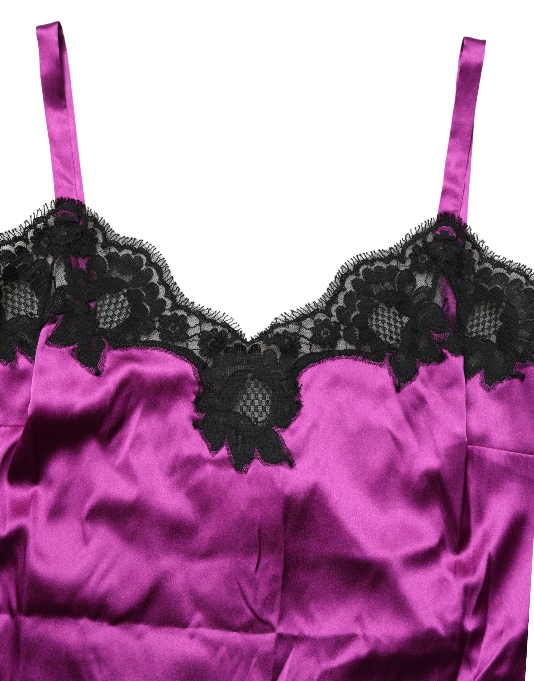 Dolce & Gabbana Purple Silk Lace Trim Camisole Sleeveless Tank Top | Regal Royce