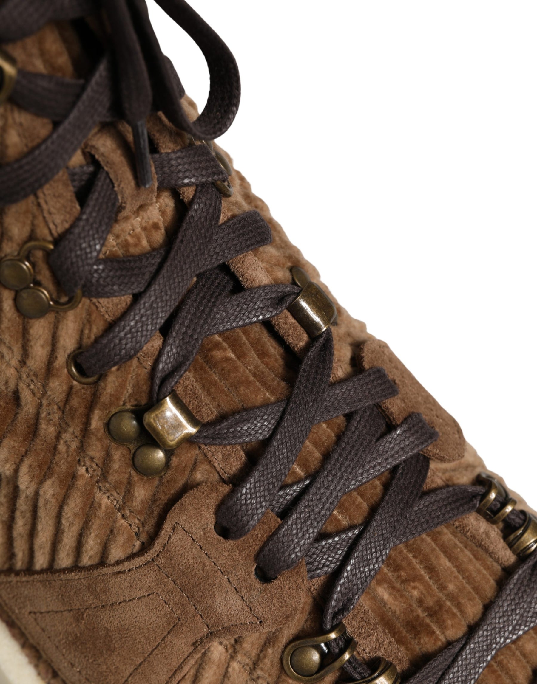 Dolce & Gabbana Brown Corduroy High Top Oxford Boots | Regal Royce