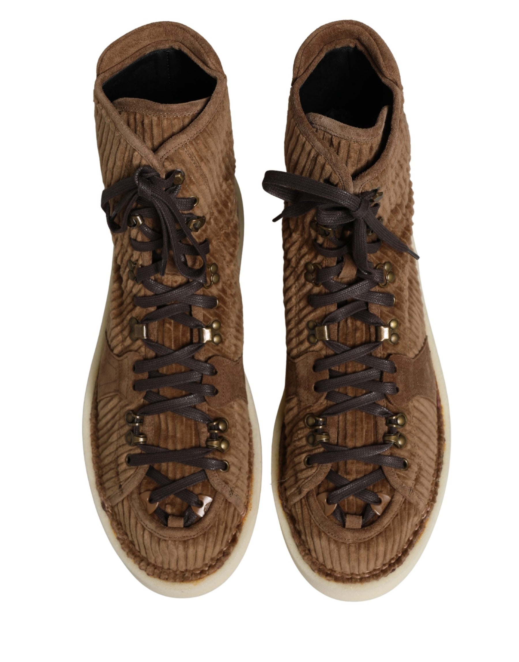 Dolce & Gabbana Brown Corduroy High Top Oxford Boots | Regal Royce
