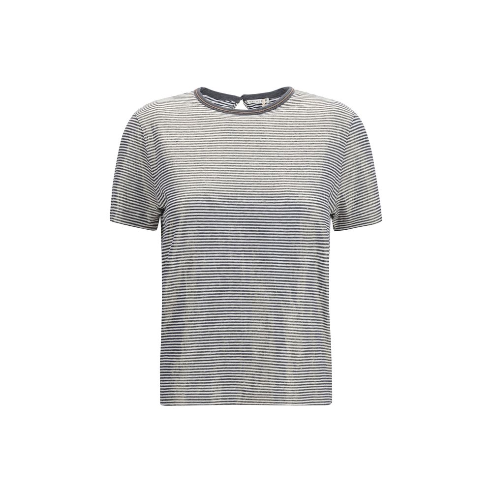Brunello Cucinelli Multicolor Linen T-Shirt | Regal Royce